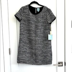NWT CeCe by Cynthia Steffe Black and White Tweed Sheath Dress